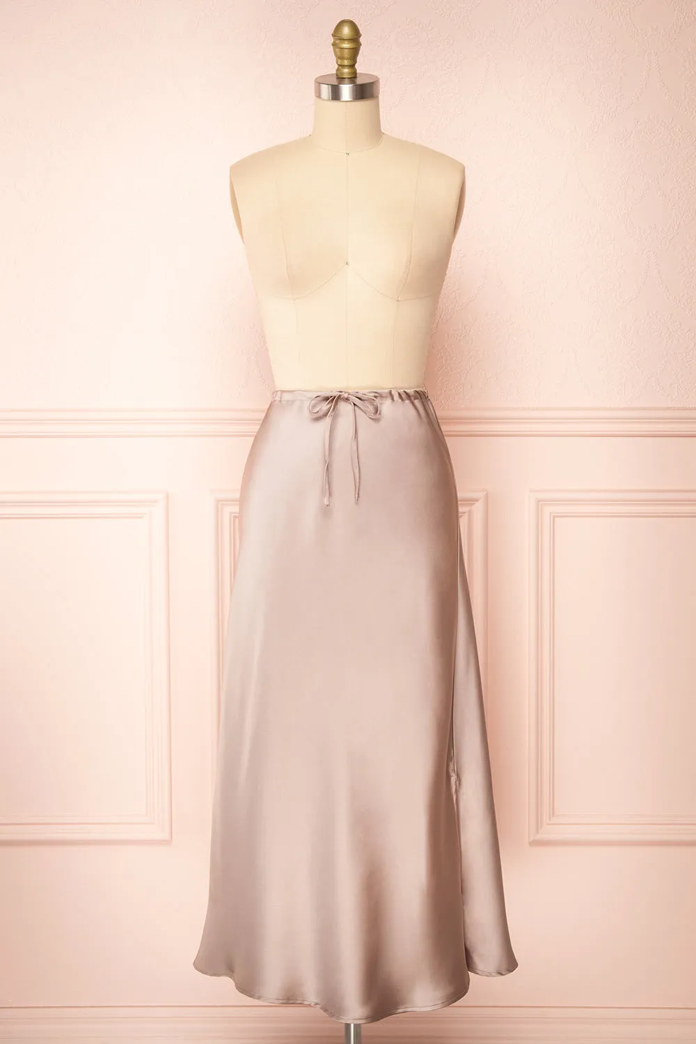 Oana | Satin Midi Skirt with Side Slit
