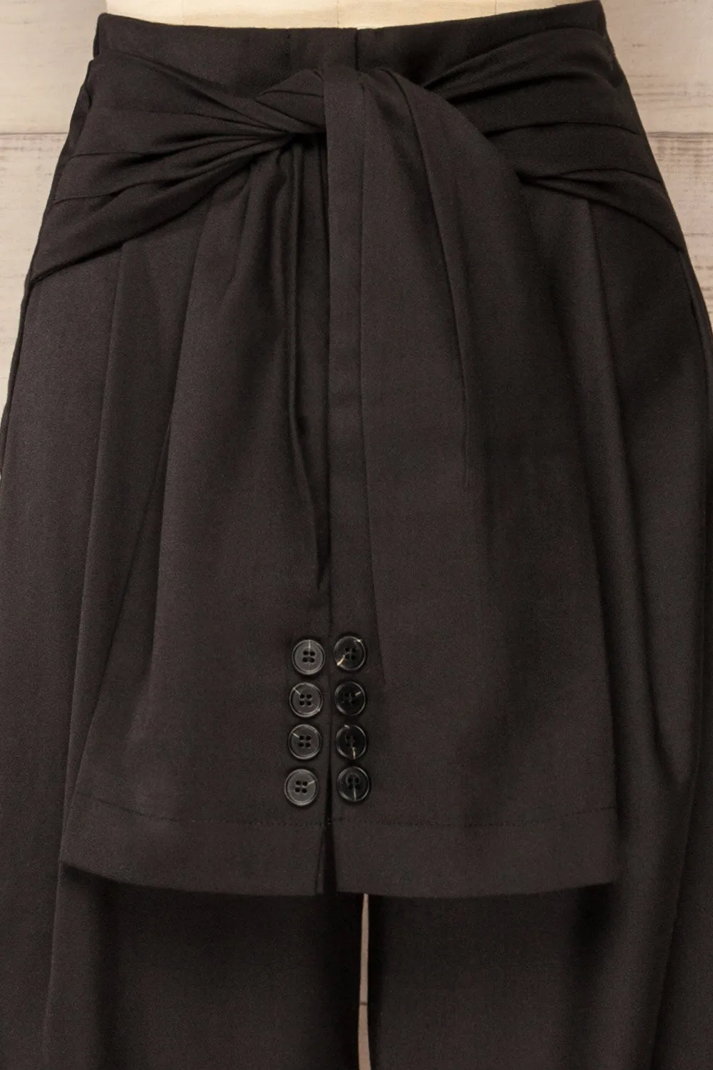 Oberhausen Black | High-Waisted Pants w/ Belt