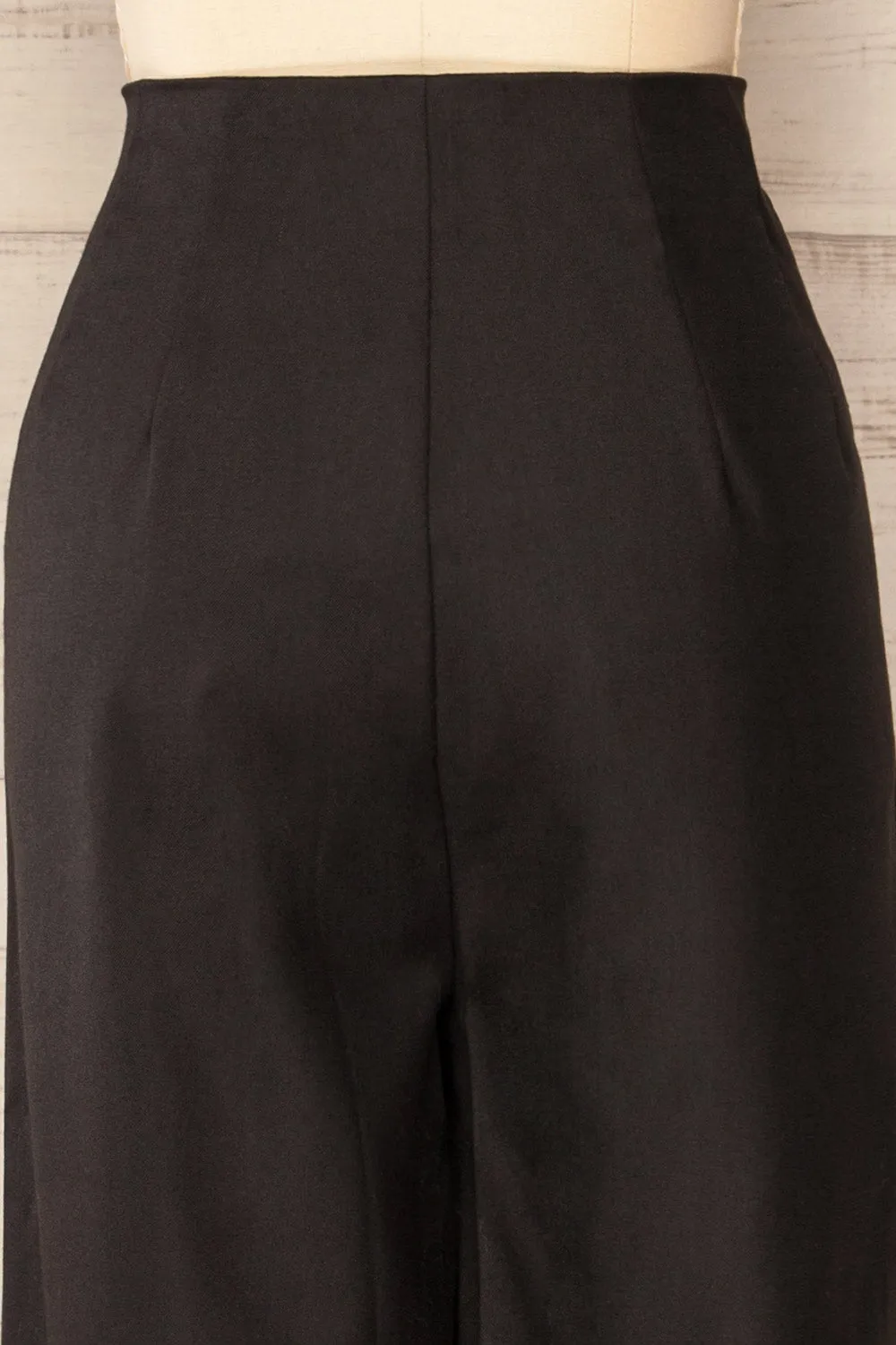 Oberhausen Black | High-Waisted Pants w/ Belt