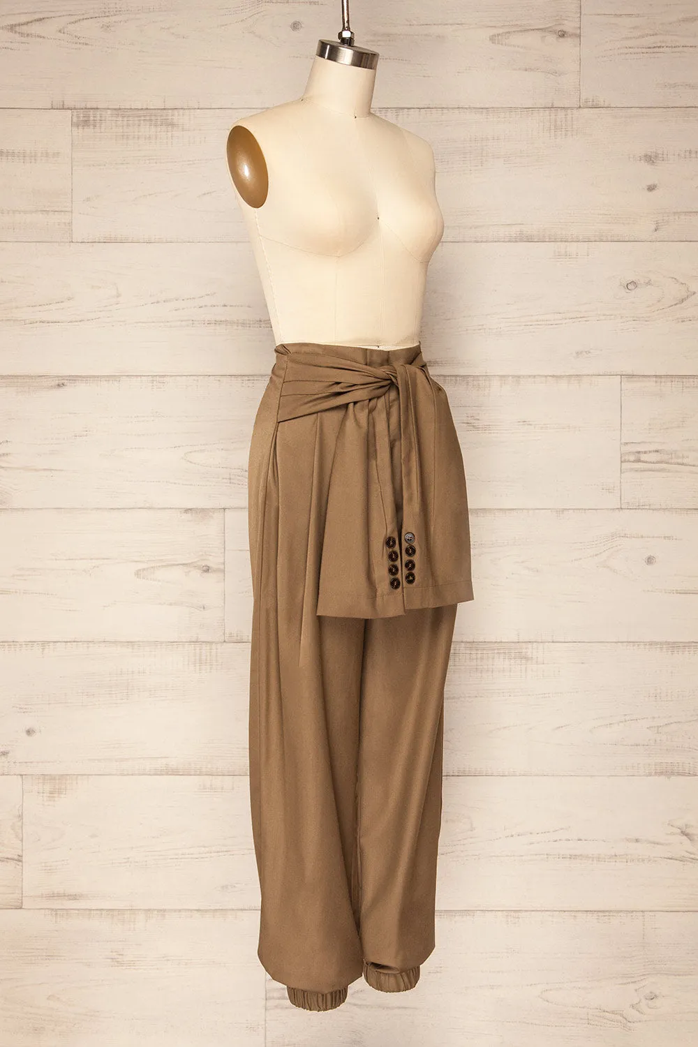 Oberhausen Khaki | High-Waisted Pants w/ Belt