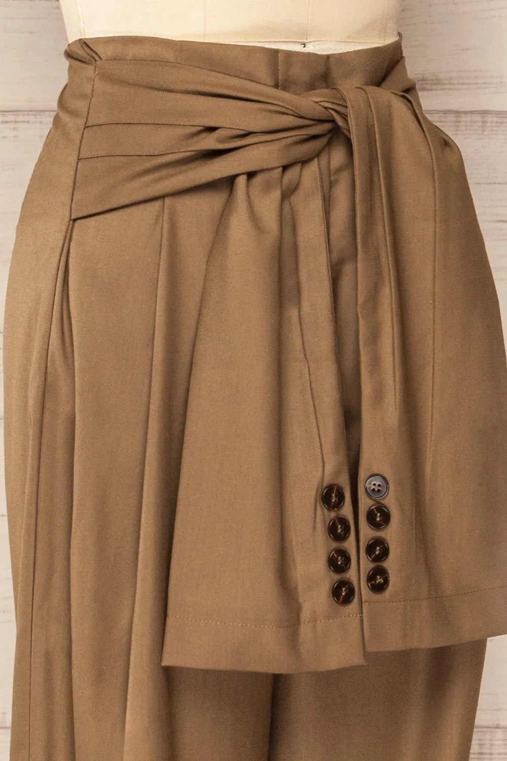 Oberhausen Khaki | High-Waisted Pants w/ Belt