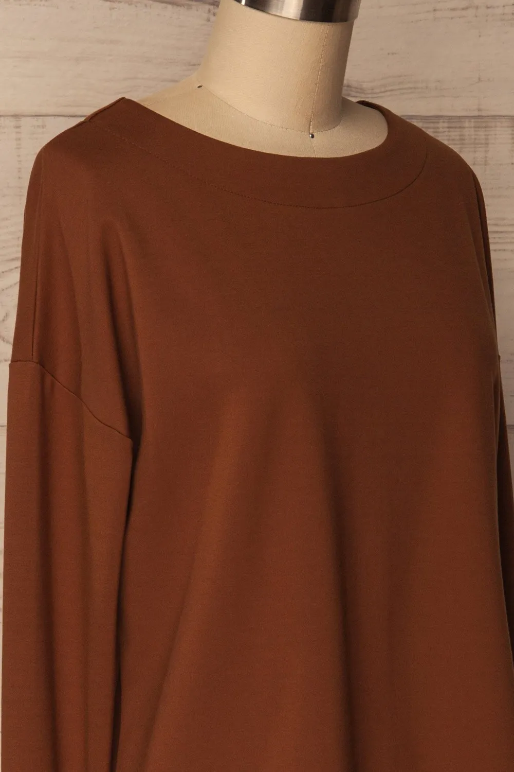 Obledo Mocha | Brown Asymmetrical Top