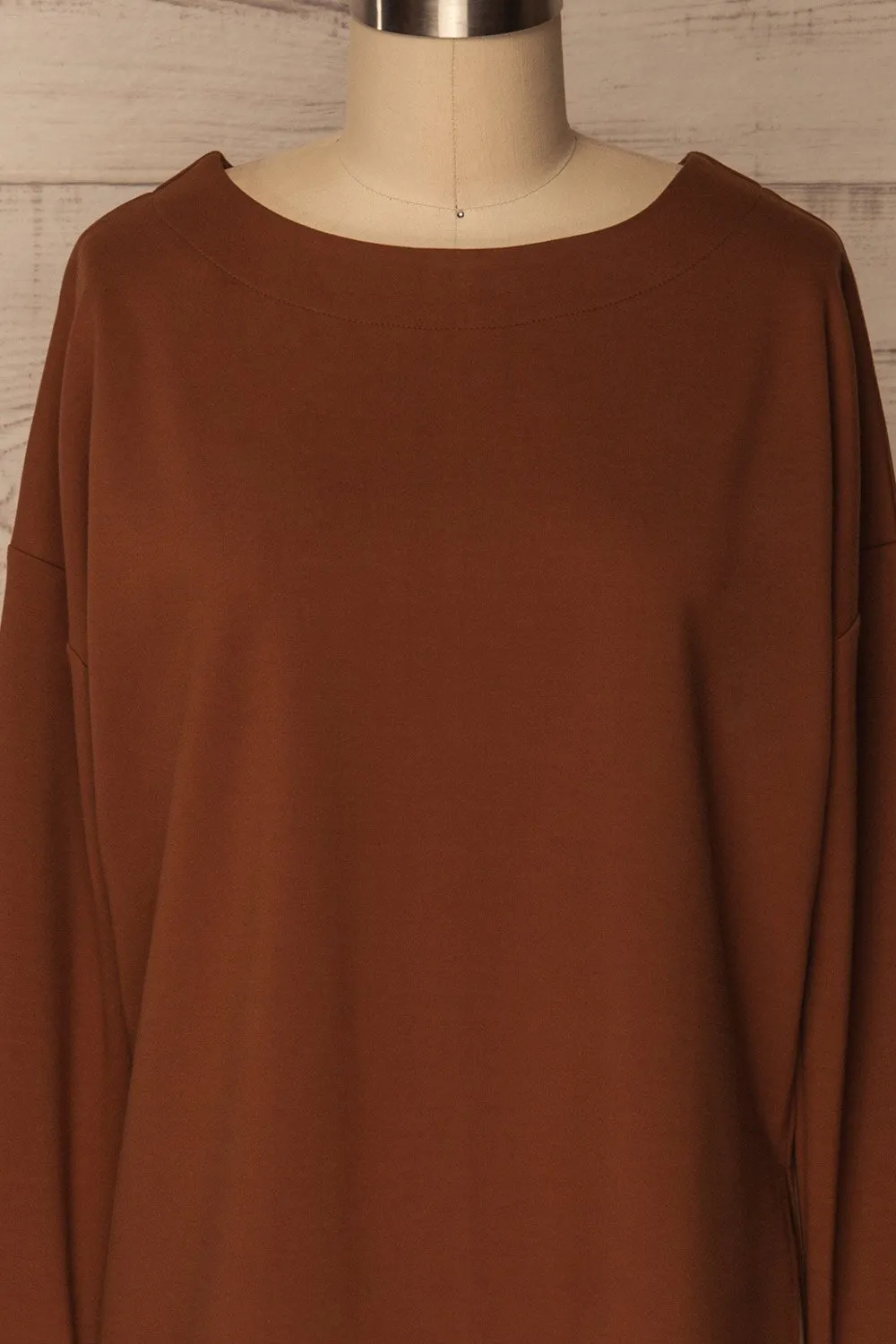 Obledo Mocha | Brown Asymmetrical Top