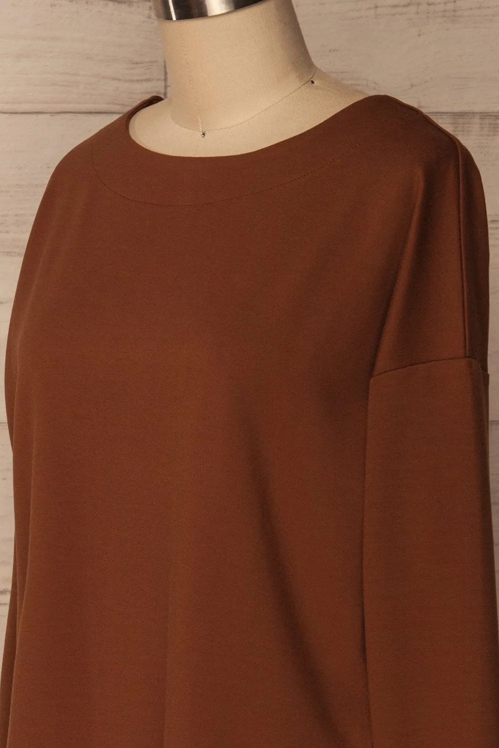 Obledo Mocha | Brown Asymmetrical Top