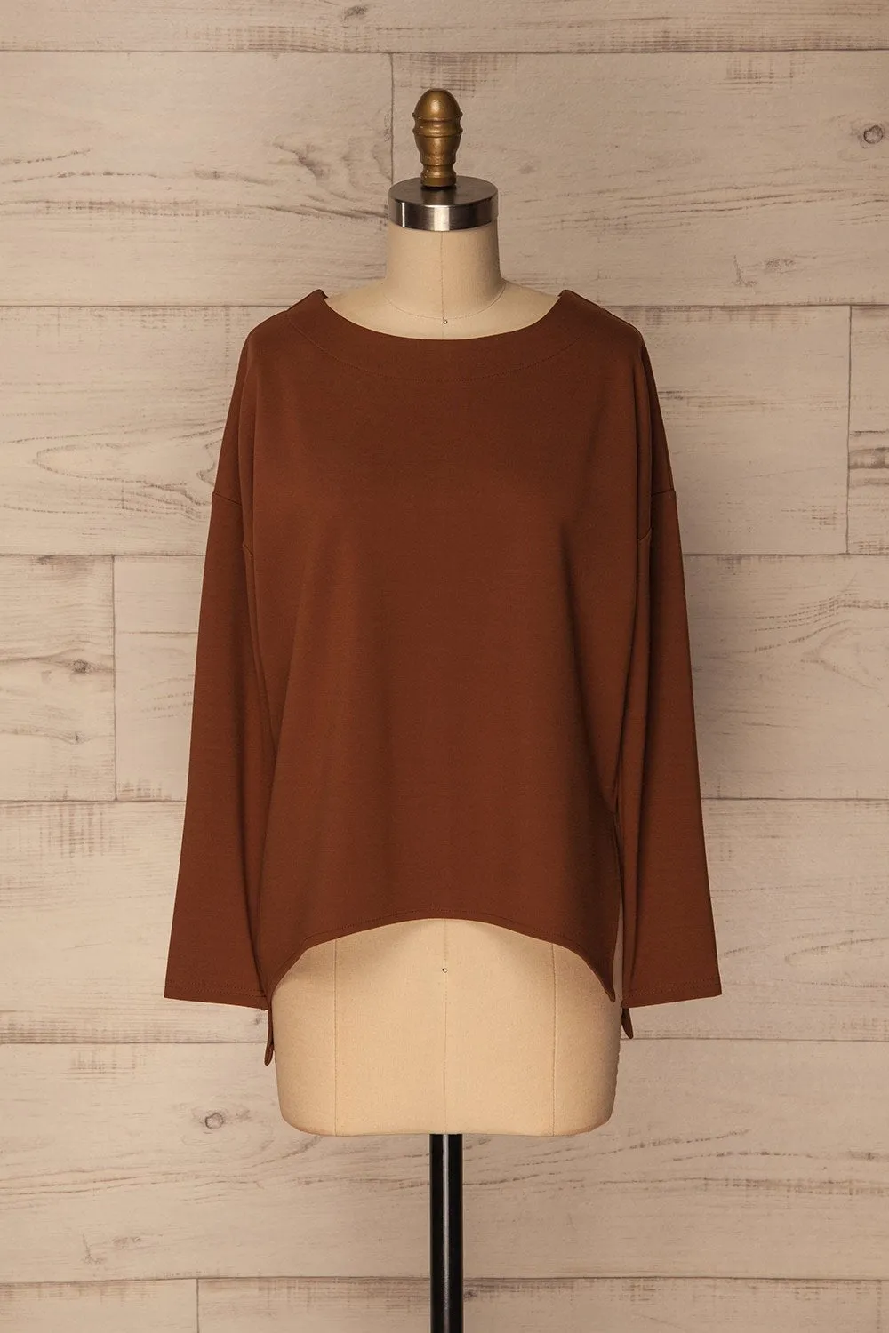 Obledo Mocha | Brown Asymmetrical Top