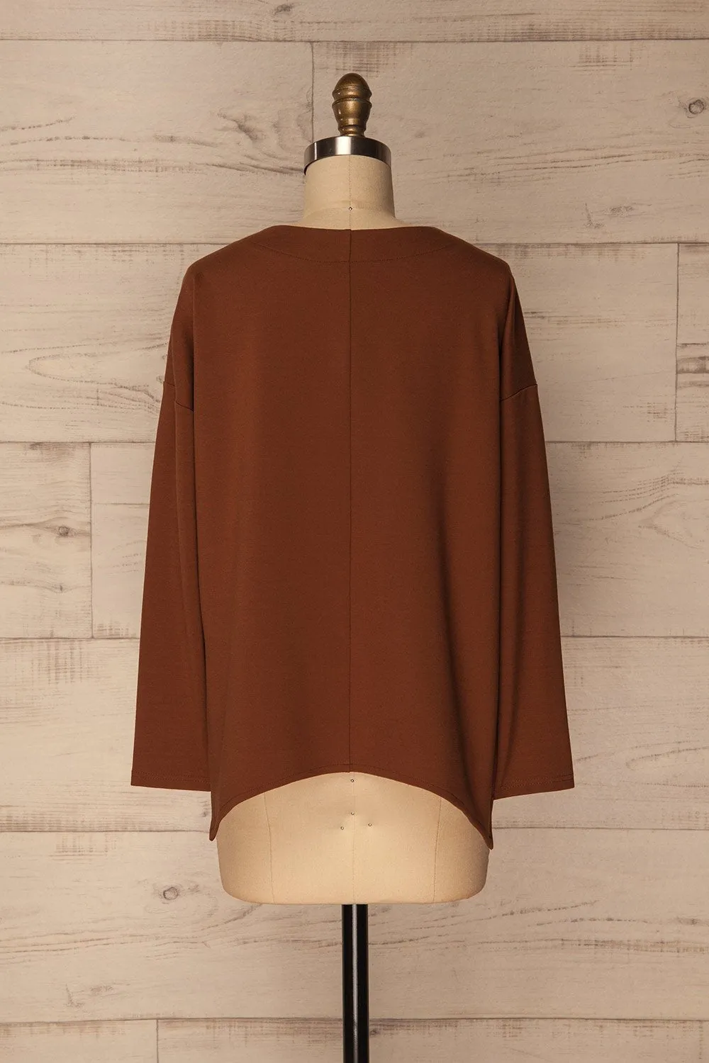 Obledo Mocha | Brown Asymmetrical Top