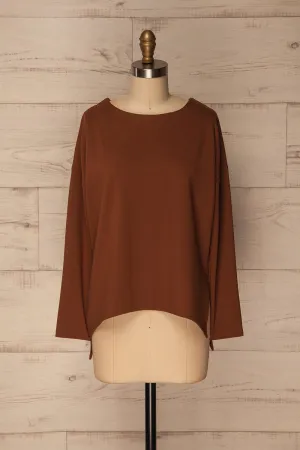 Obledo Mocha | Brown Asymmetrical Top