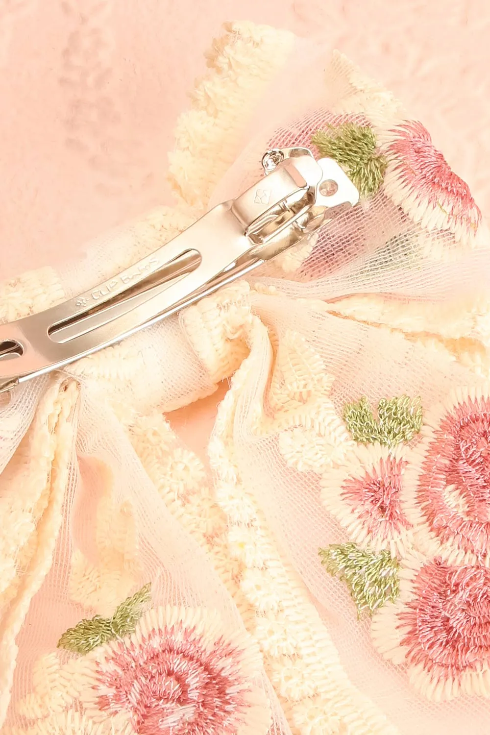 Odelia | Floral Lace Embroidered Bow Hair Clip