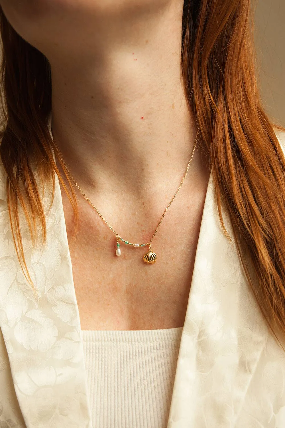 Okeana | Gold Filled Necklace w/ Seashell Charm