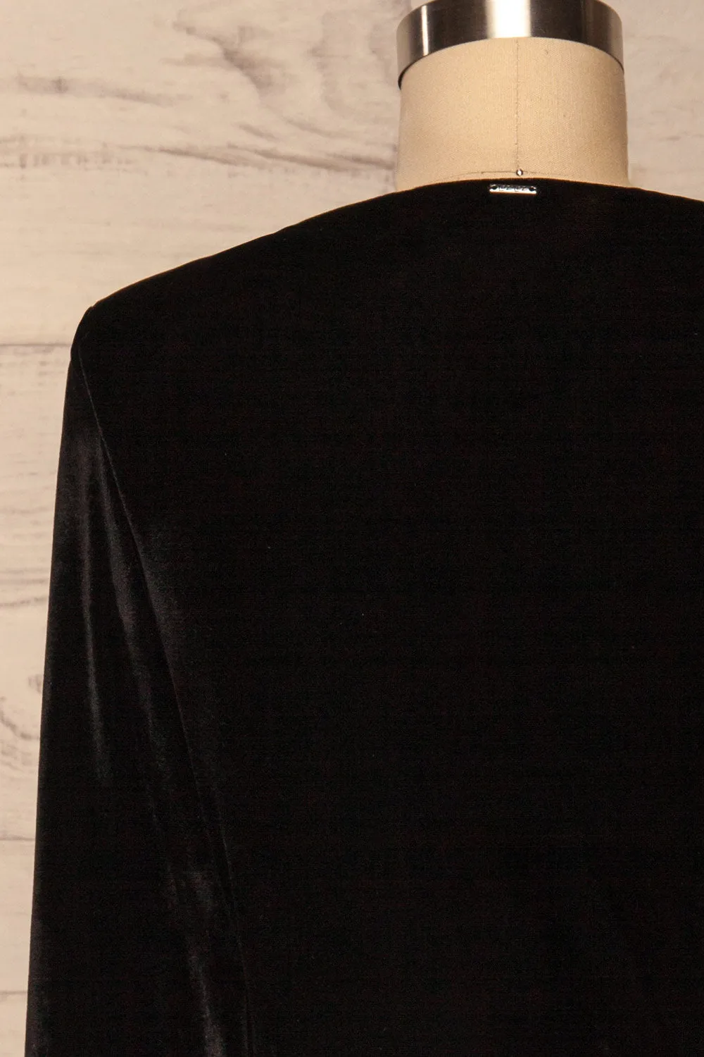 Olawa Black | Draped Velvet Dress