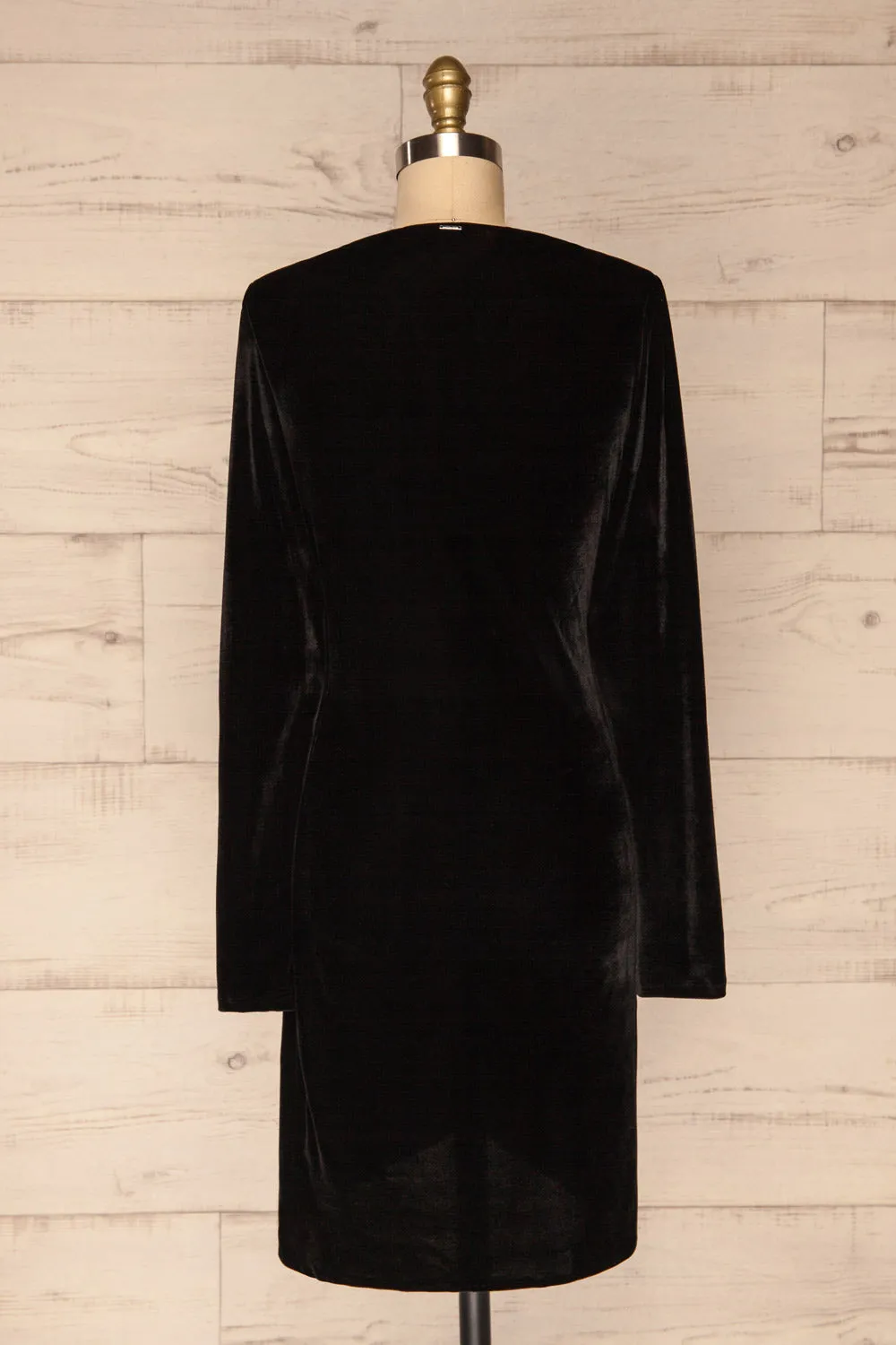 Olawa Black | Draped Velvet Dress