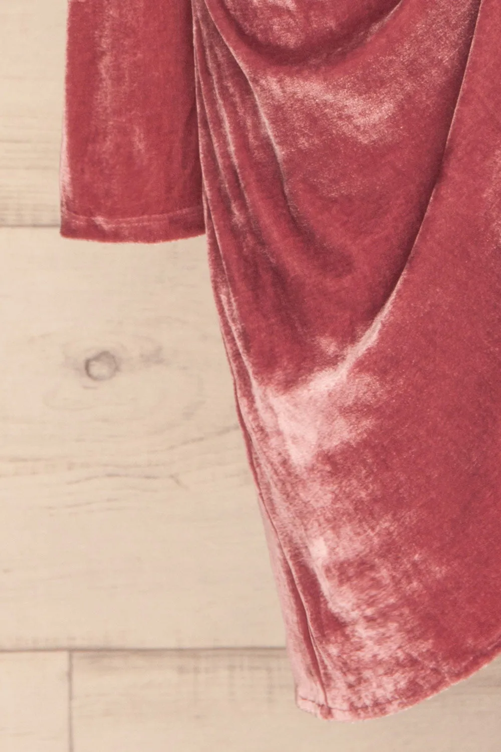 Olawa Pink | Draped Velvet Dress