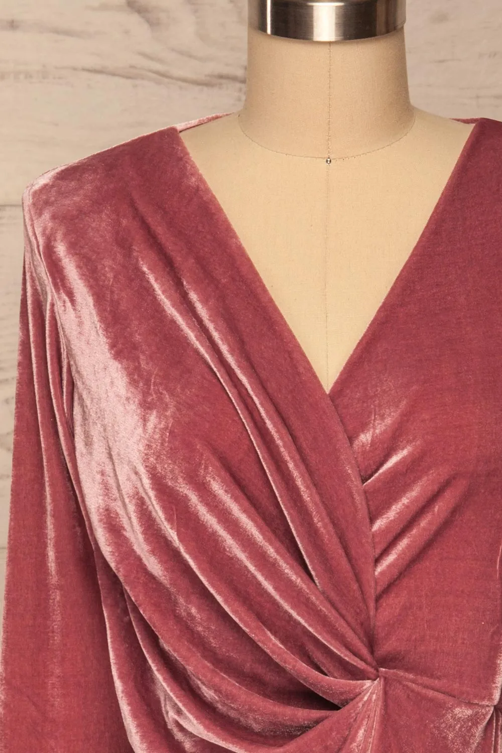 Olawa Pink | Draped Velvet Dress