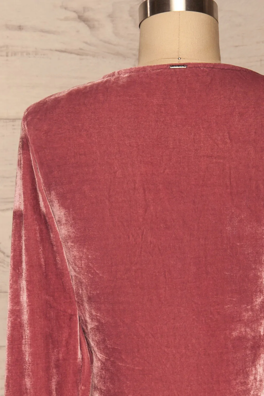 Olawa Pink | Draped Velvet Dress