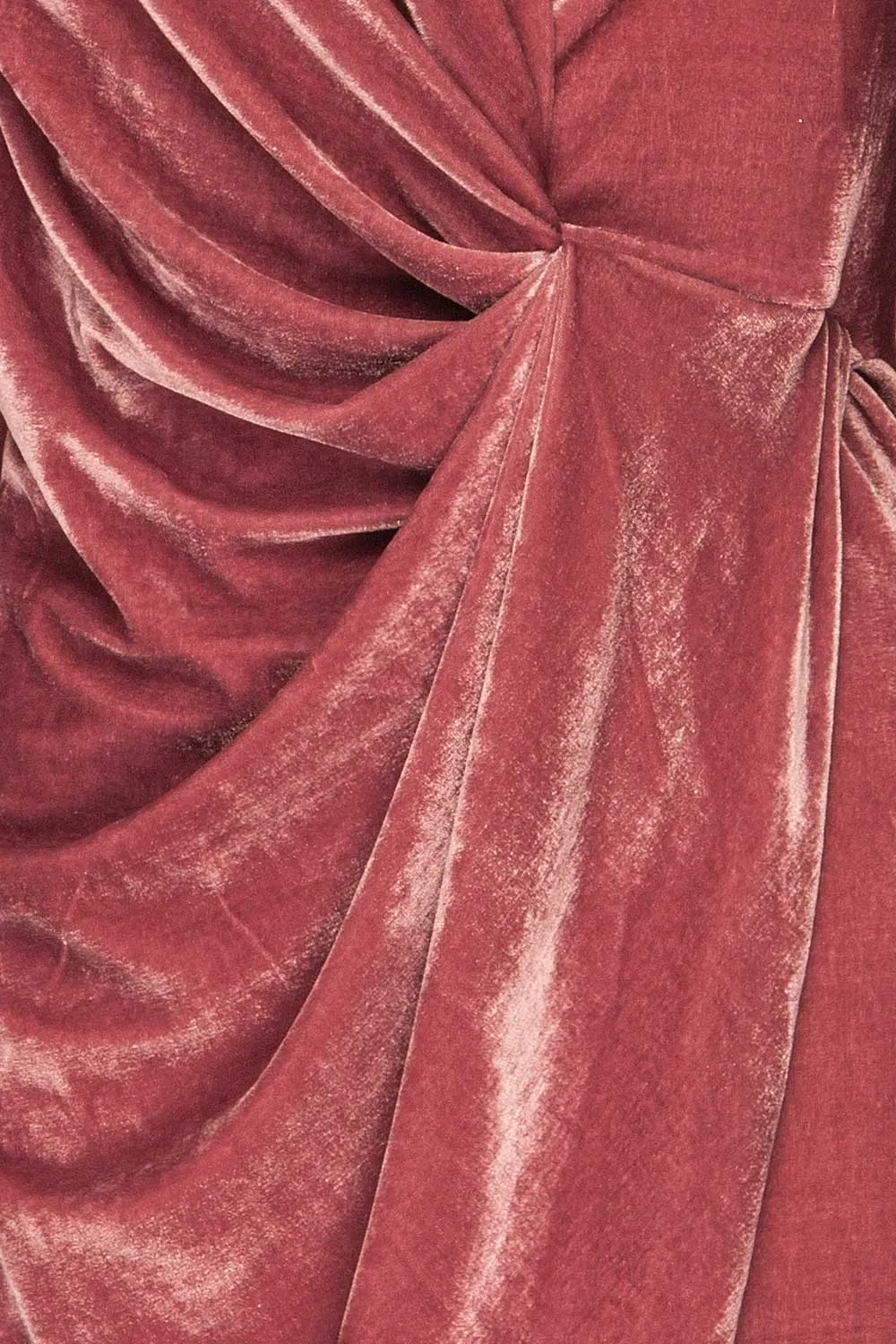 Olawa Pink | Draped Velvet Dress