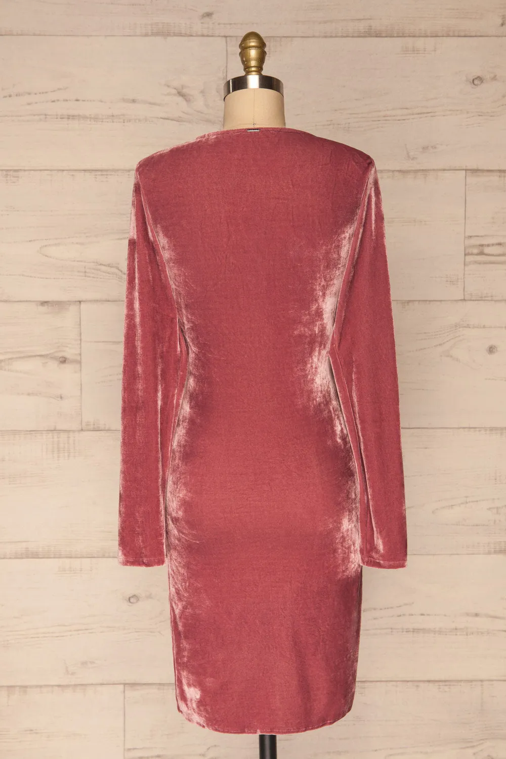 Olawa Pink | Draped Velvet Dress