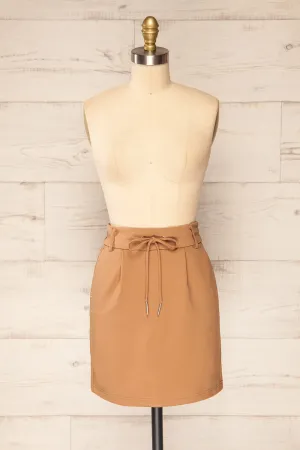 Olkusz Camel | High-Waisted Short Skirt