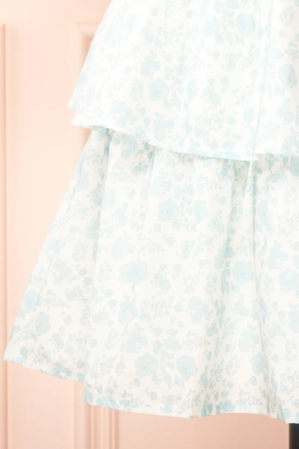 Operetta | White Short Dress w/ Floral Pattern