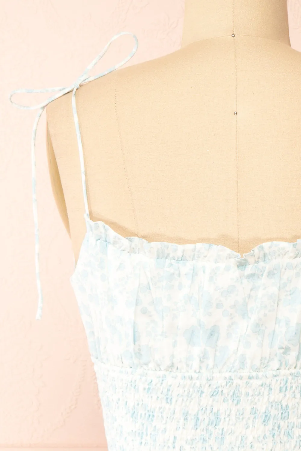Operetta | White Short Dress w/ Floral Pattern