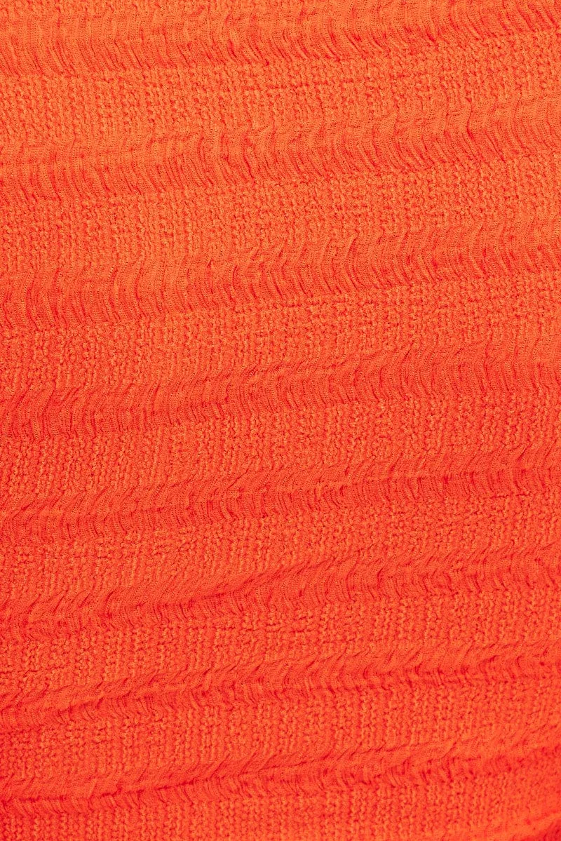 Orange Crop Shirt Short Sleeve Collar Textured