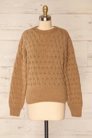Orenb Caramel | Weave Knit Sweater