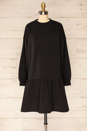 Orhei Black | Oversized Short Fleece Dress