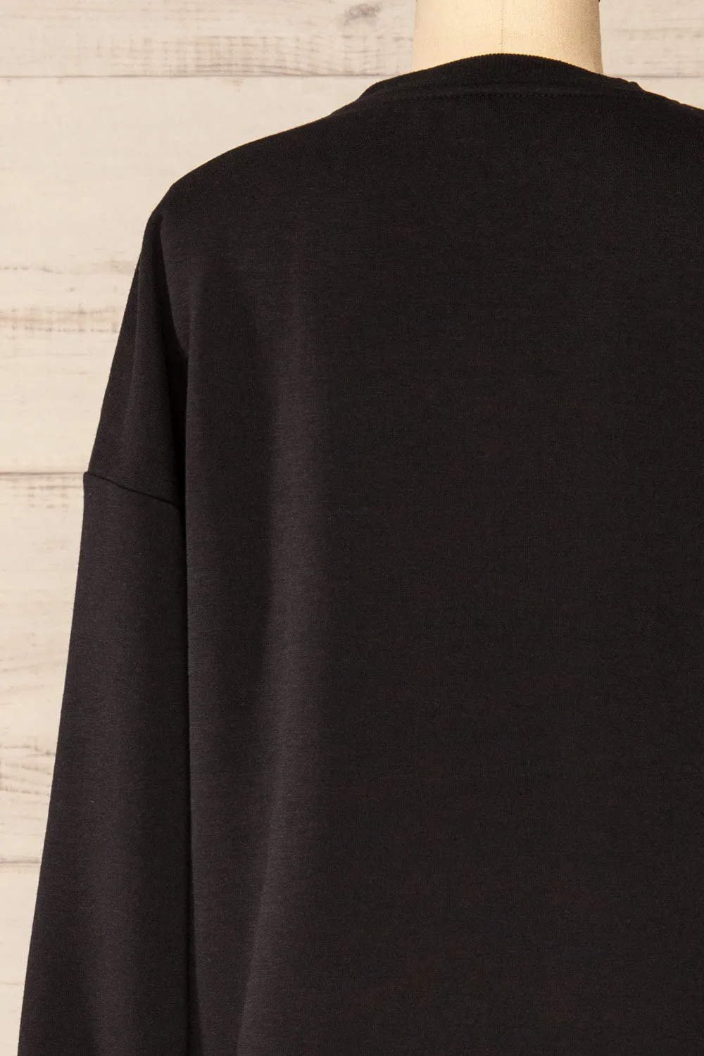 Orhei Black | Oversized Short Fleece Dress