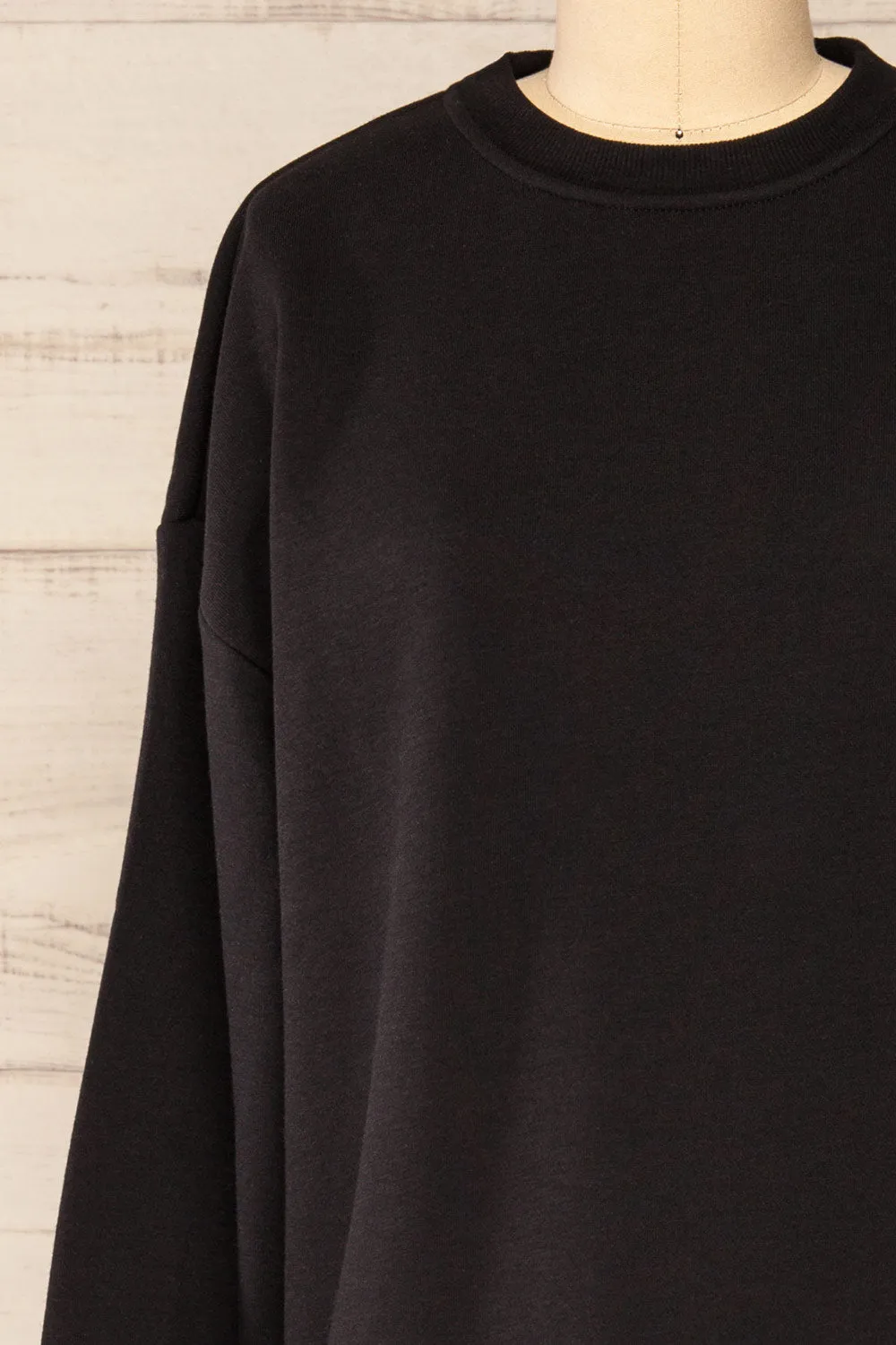 Orhei Black | Oversized Short Fleece Dress