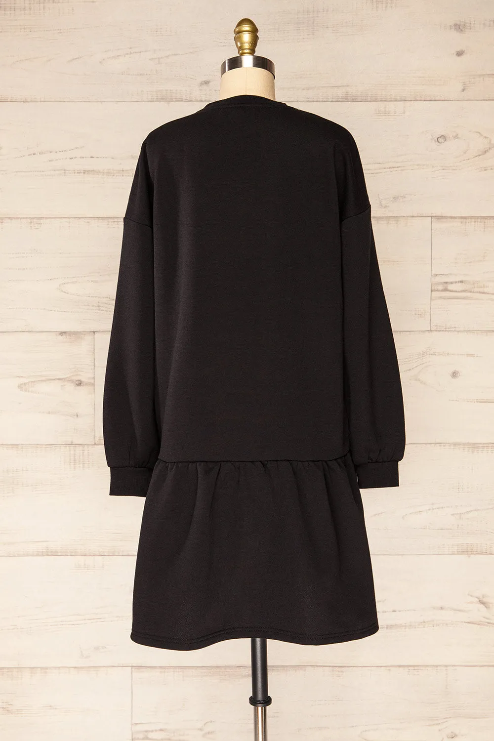 Orhei Black | Oversized Short Fleece Dress