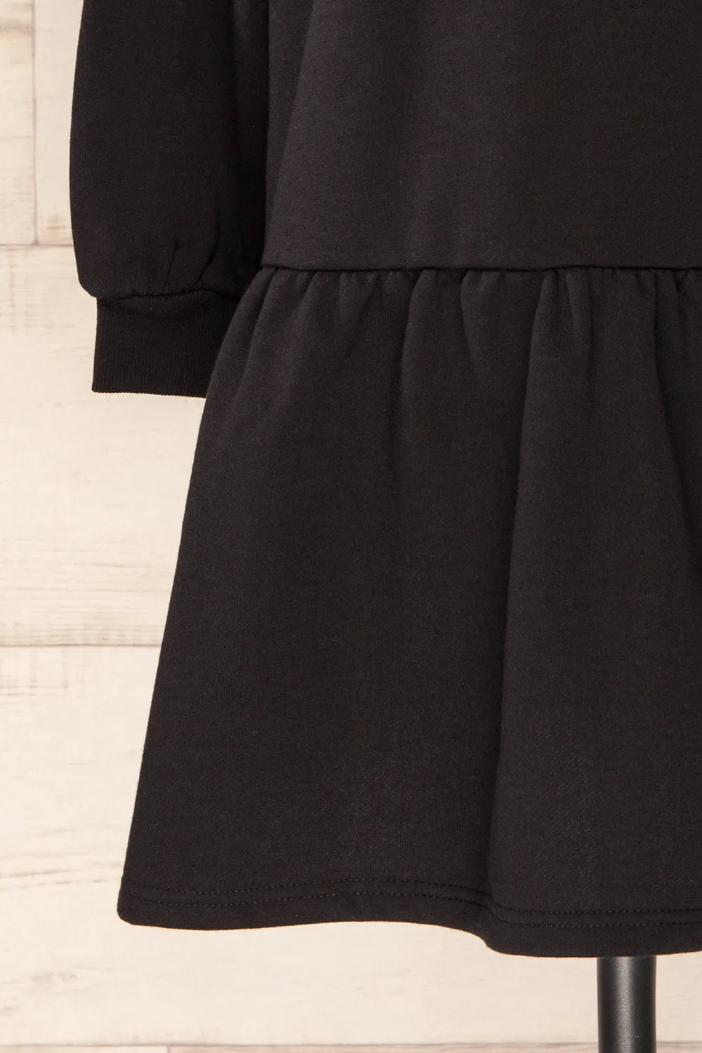 Orhei Black | Oversized Short Fleece Dress
