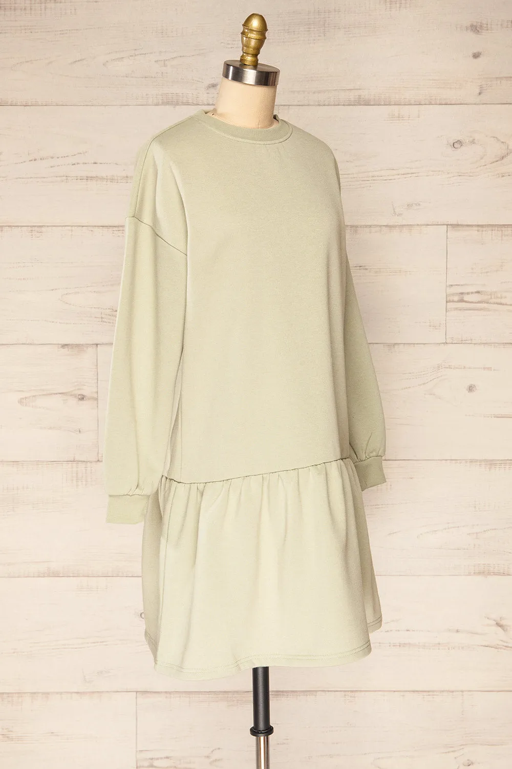 Orhei Sage | Oversized Short Fleece Dress