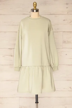 Orhei Sage | Oversized Short Fleece Dress