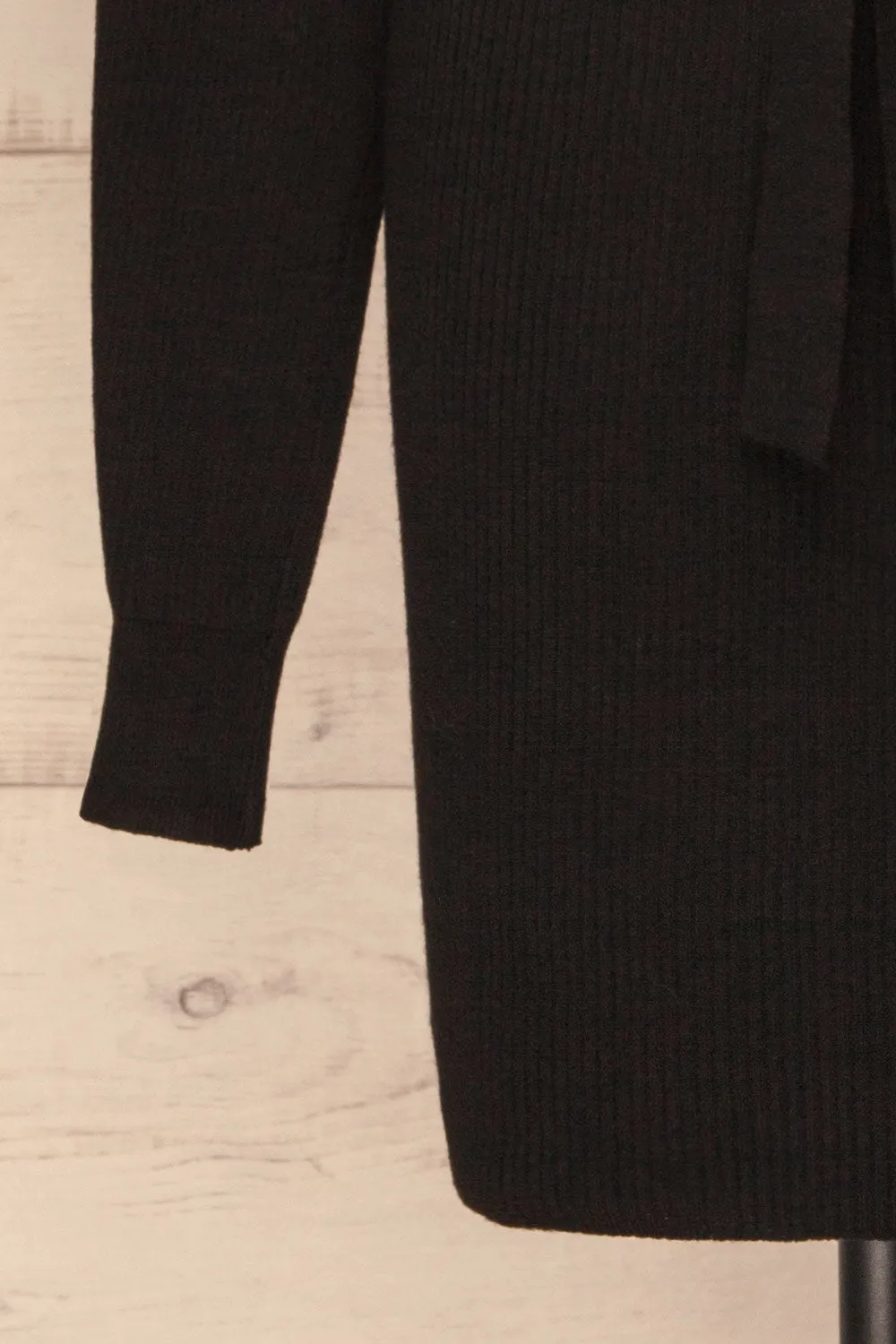 Oria Black | Faux-Wrap Knit Dress