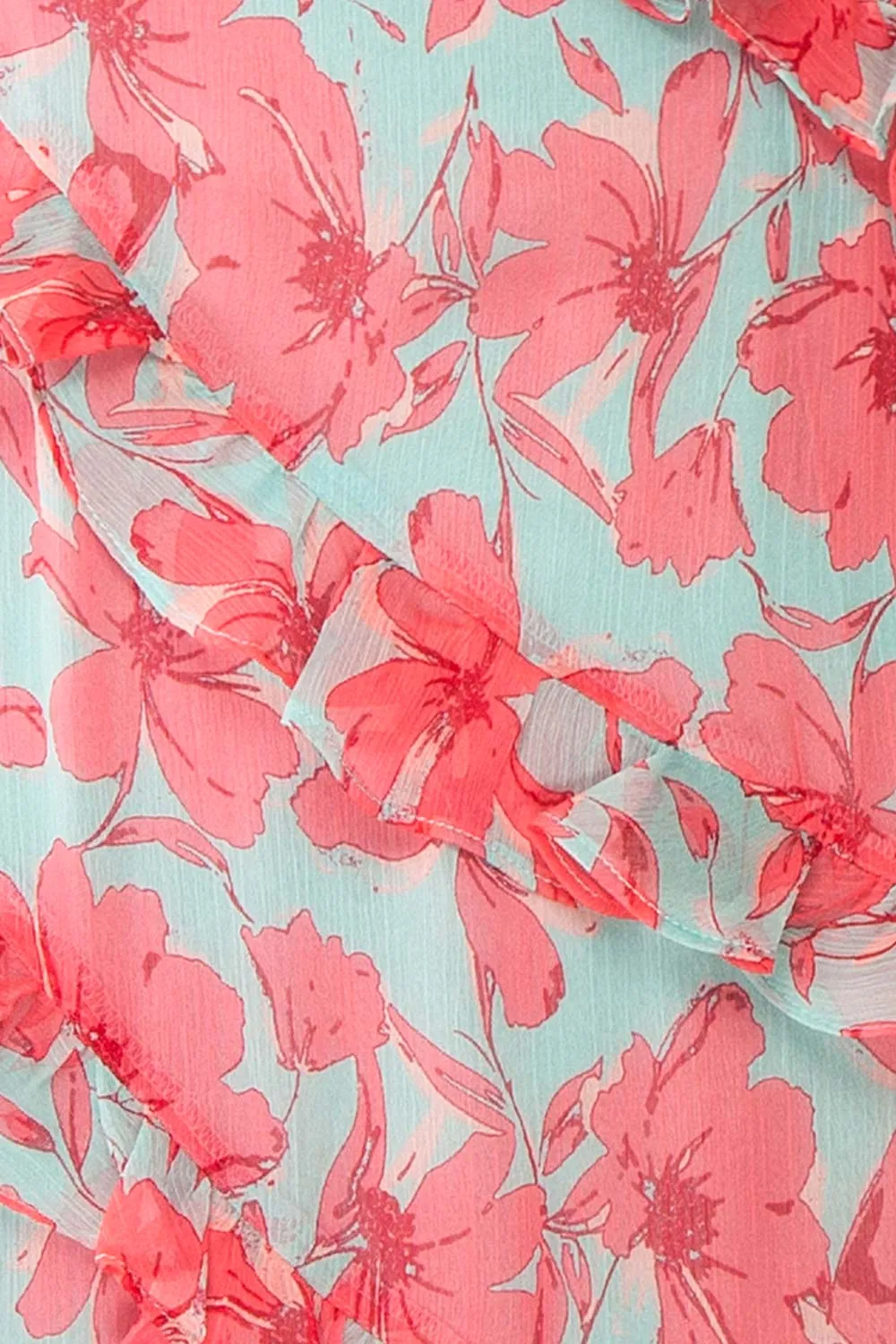 Orleana | Midi Floral Dress w/ Rows of Ruffles