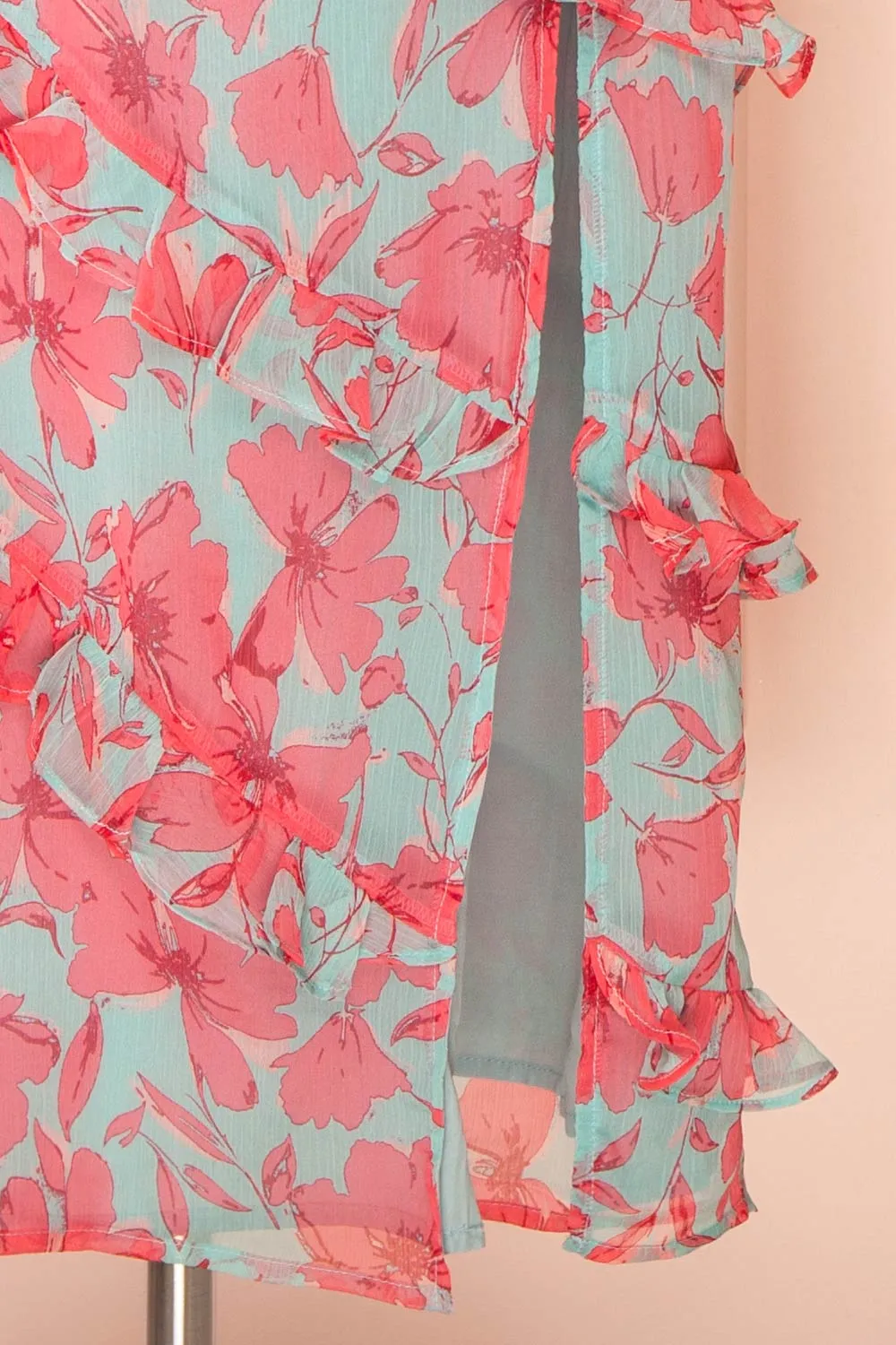 Orleana | Midi Floral Dress w/ Rows of Ruffles