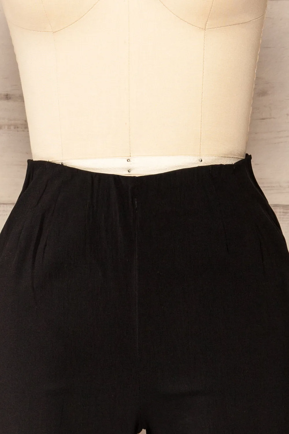 Orsova | Black Fitted Pants w/ Stretchable Waist