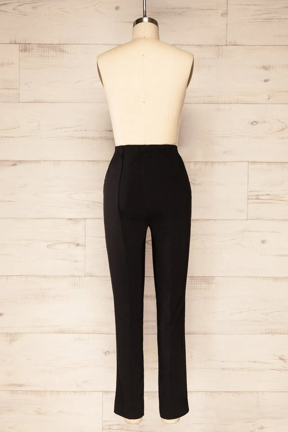 Orsova | Black Fitted Pants w/ Stretchable Waist