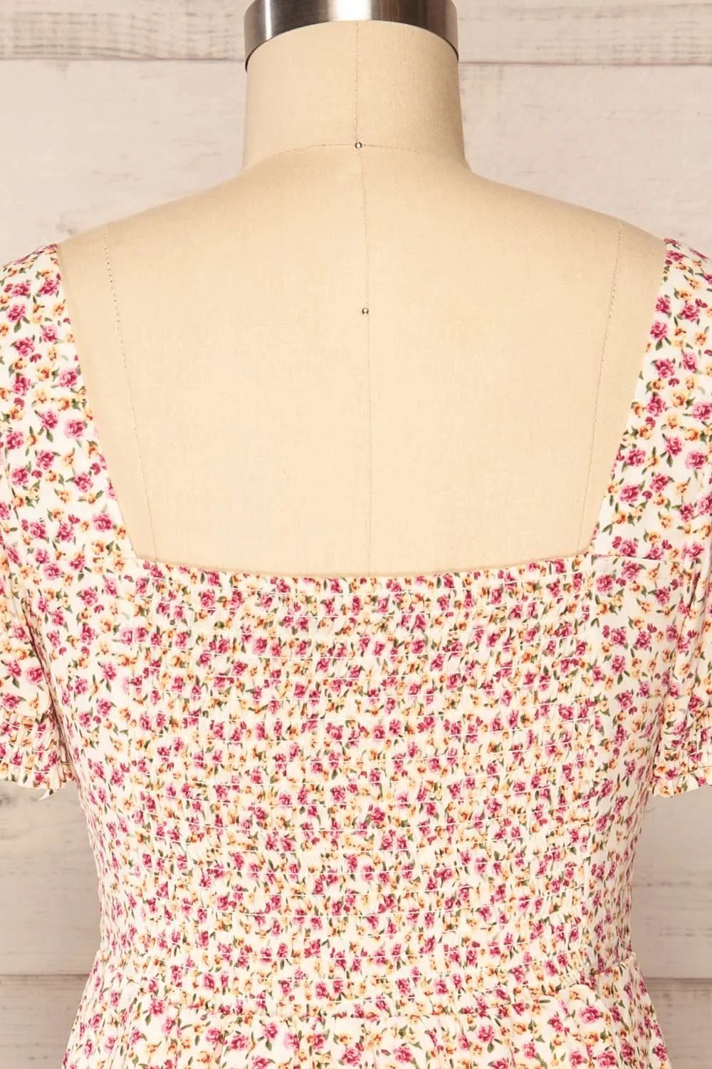 Osno Cream | Short Sleeve Floral Dress