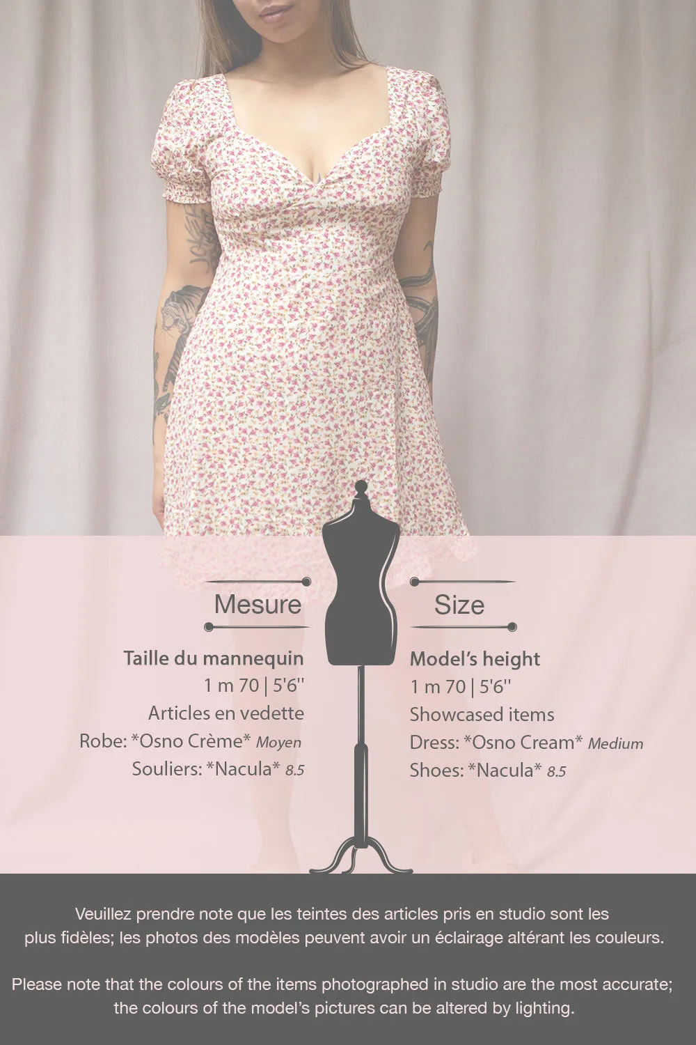 Osno Cream | Short Sleeve Floral Dress