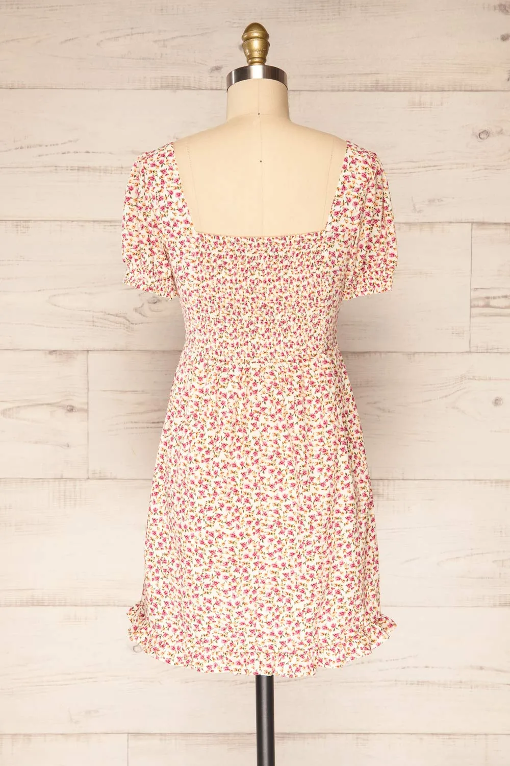 Osno Cream | Short Sleeve Floral Dress