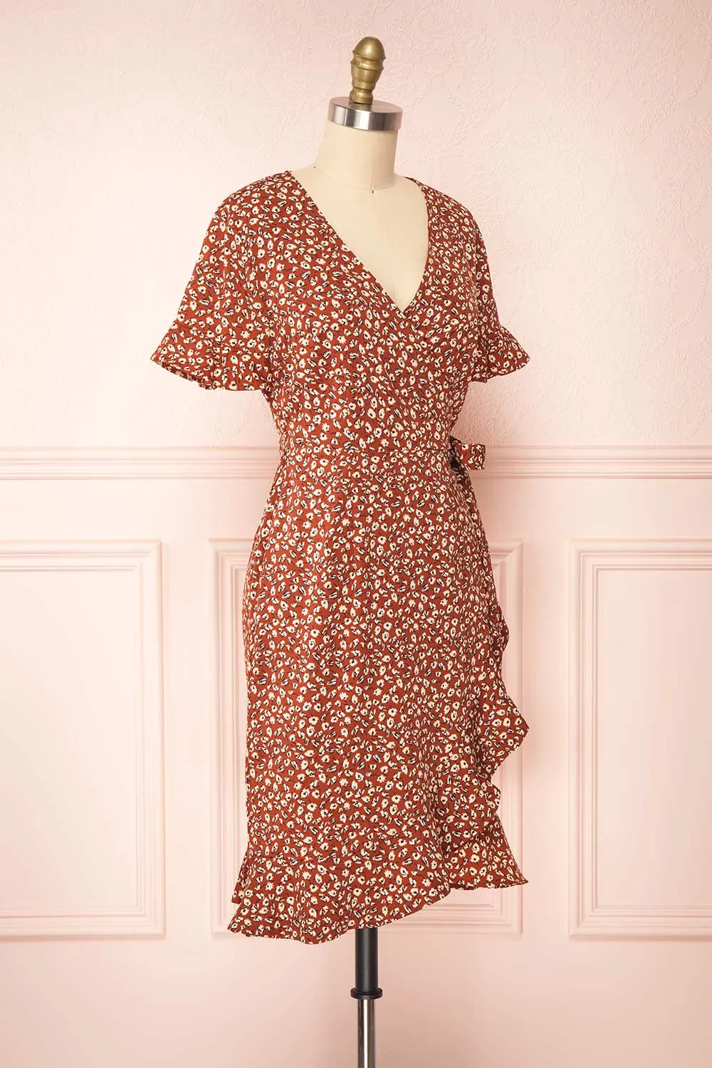Oxylos | Floral Short Wrap Dress