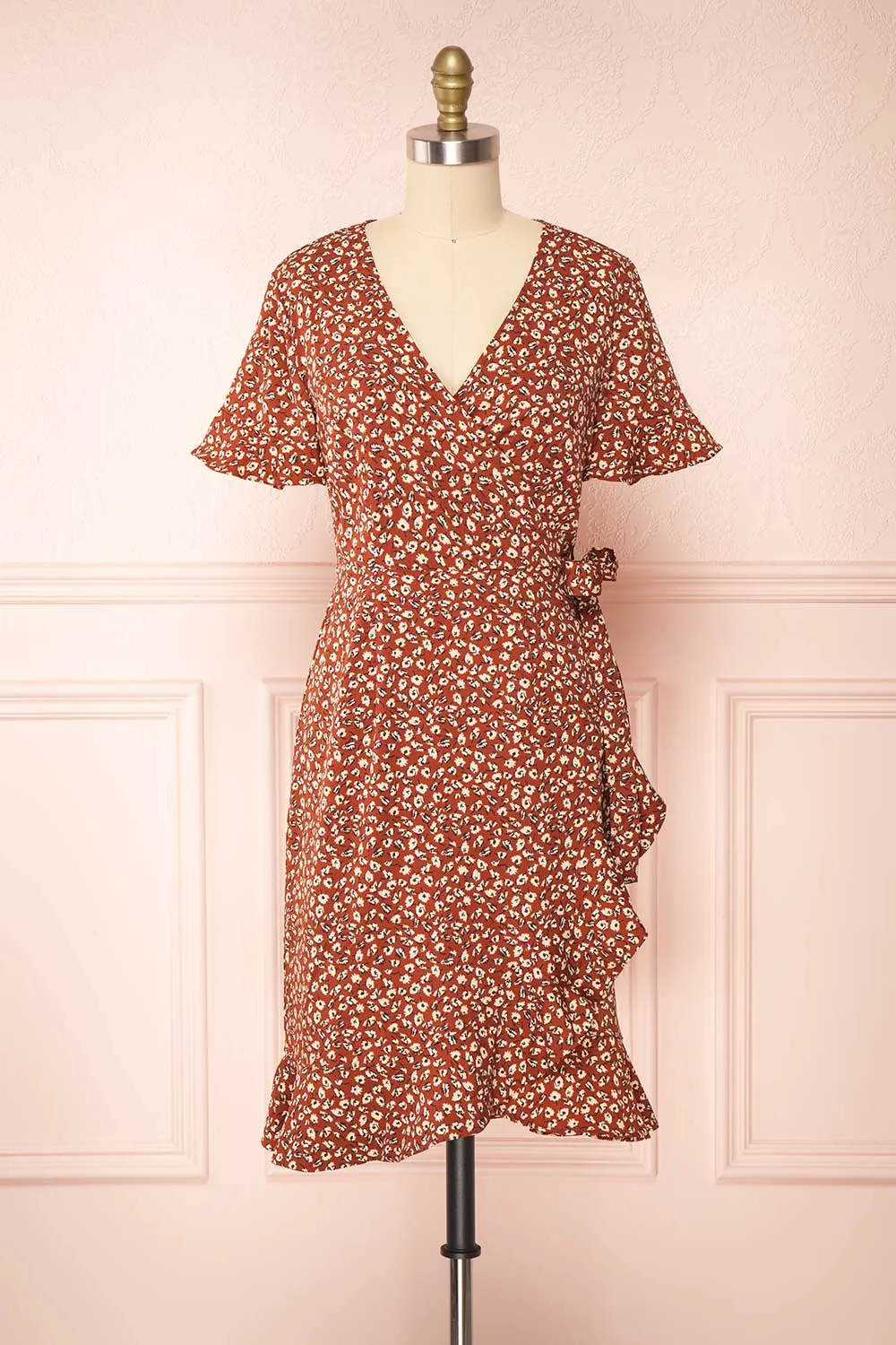 Oxylos | Floral Short Wrap Dress