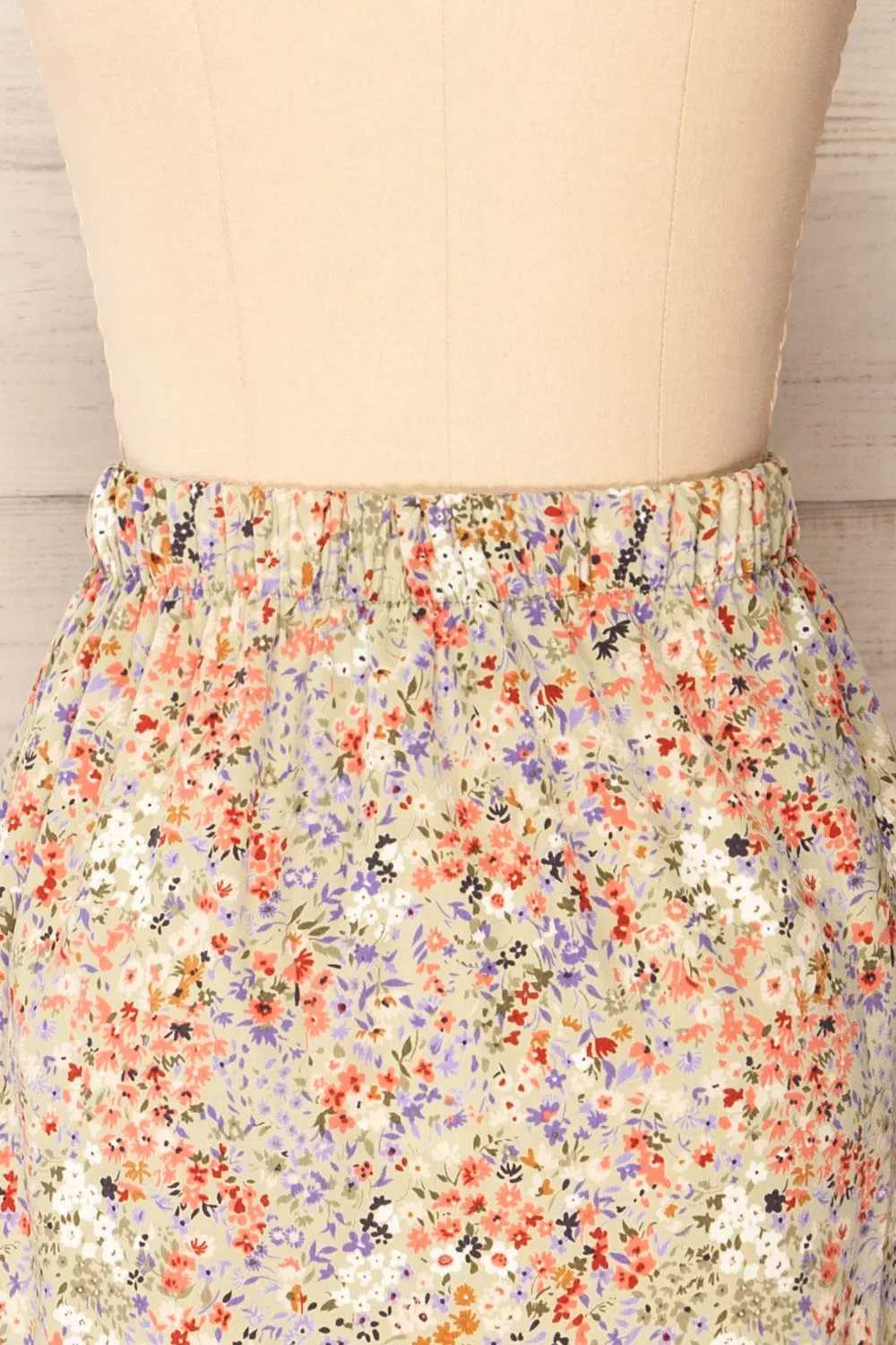 Pajai | Floral Print Midi Skirt w/ Elastic Waist
