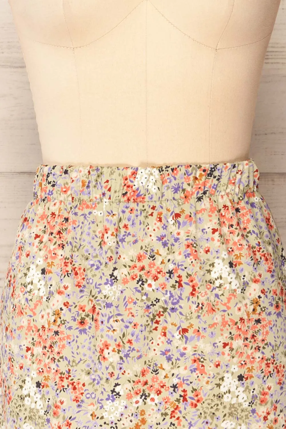 Pajai | Floral Print Midi Skirt w/ Elastic Waist