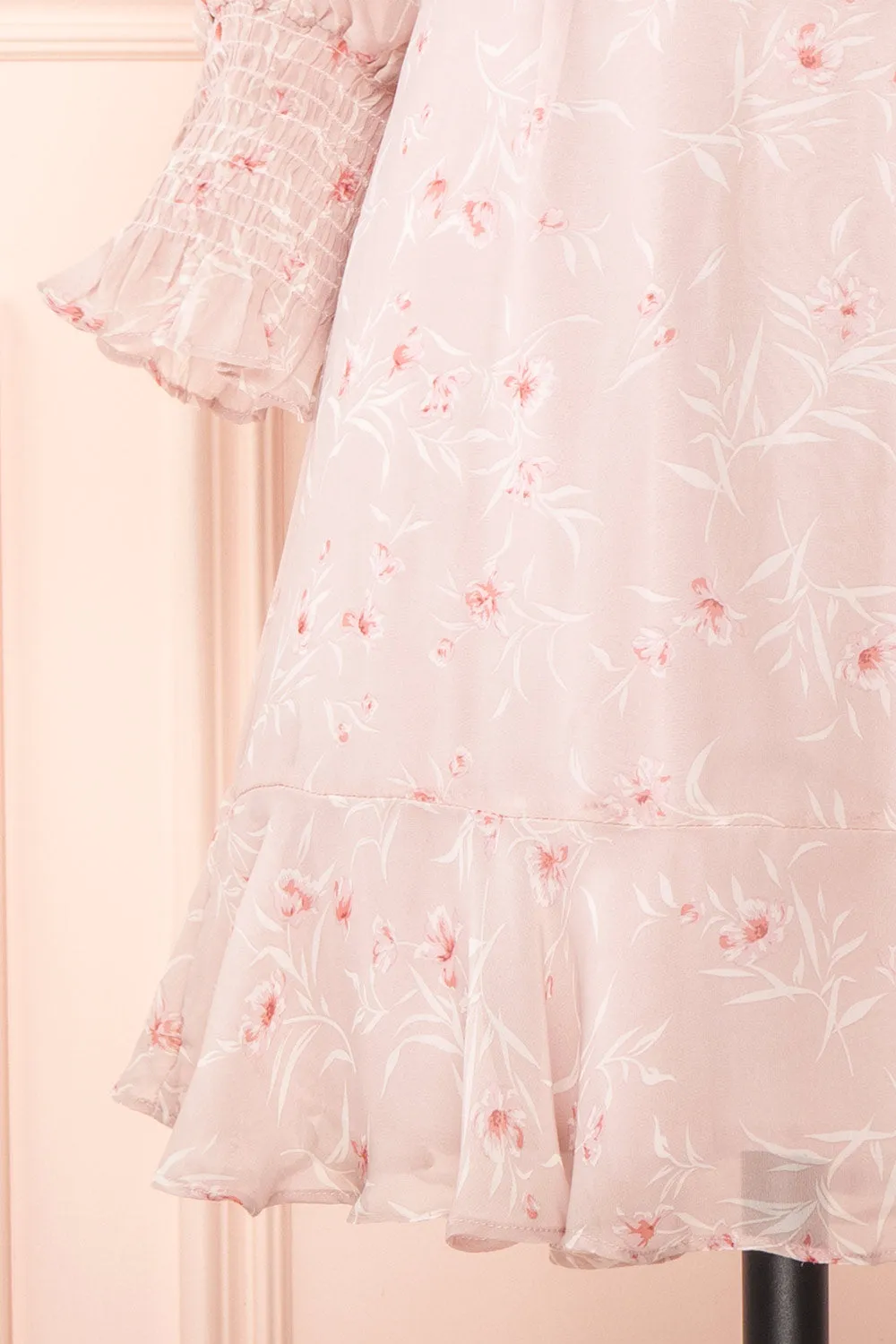 Palanie | Short Mauve Floral Dress