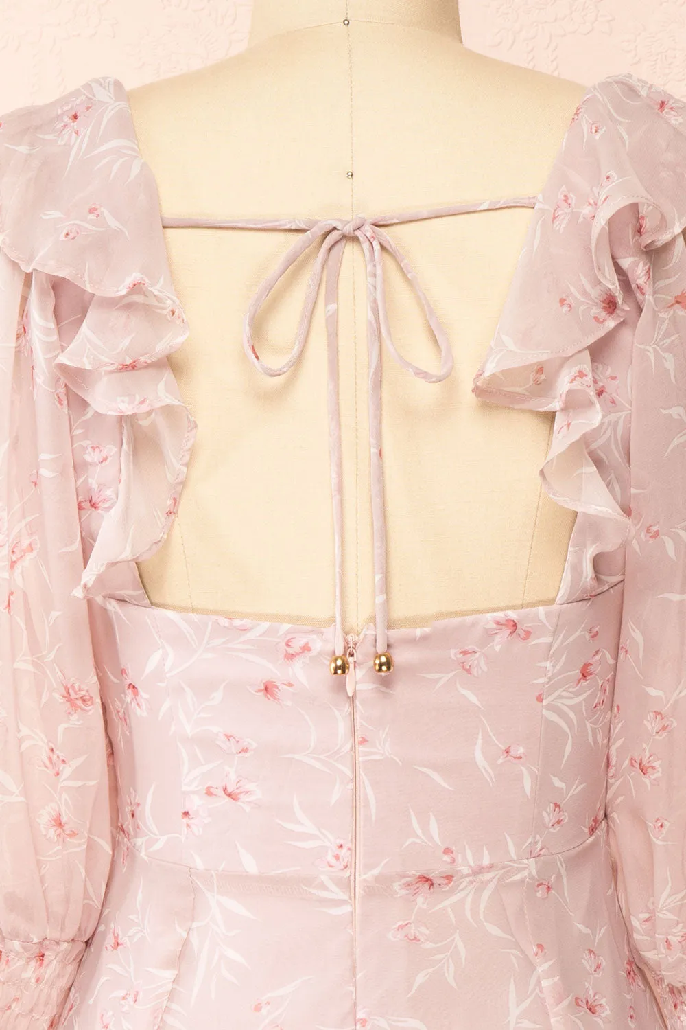 Palanie | Short Mauve Floral Dress