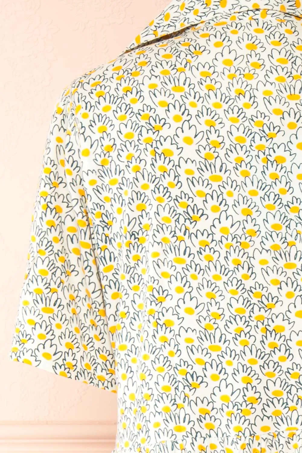 Palotta | Long Daisy Print Button-Up Dress