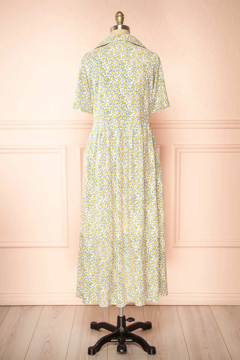 Palotta | Long Daisy Print Button-Up Dress
