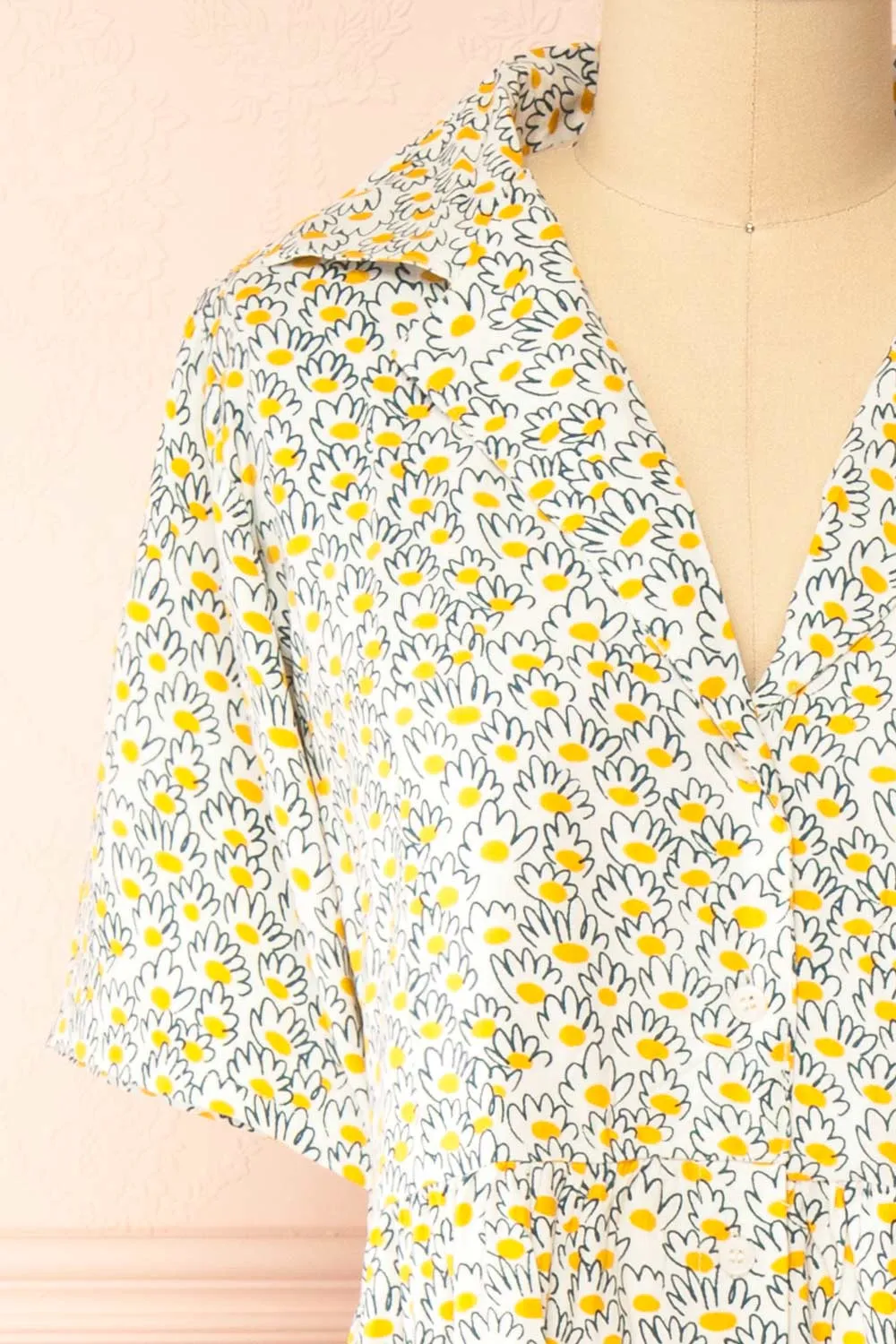 Palotta | Long Daisy Print Button-Up Dress
