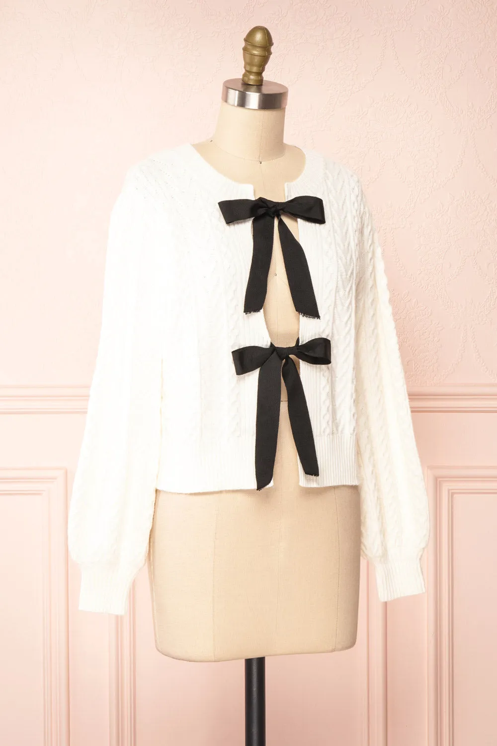Panda | Knit Cardigan w/ Bow Detail